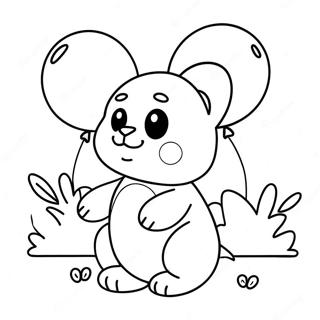 Cute Tiko With Balloons Coloring Page 71464-57269