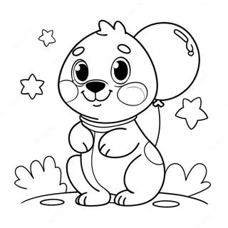 Cute Tiko With Balloons Coloring Page 71464-57271