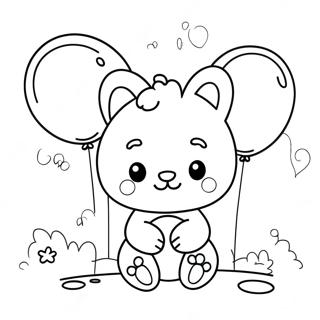 Cute Tiko With Balloons Coloring Page 71464-57272