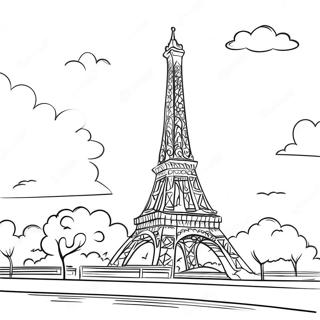 Paris Eiffel Tower Coloring Page 7146-5813