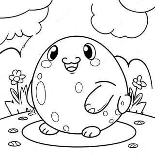 Cute Roly Poly In A Garden Coloring Page 71474-57279