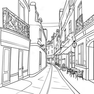 Charming Paris Street Scene Coloring Page 7147-5810