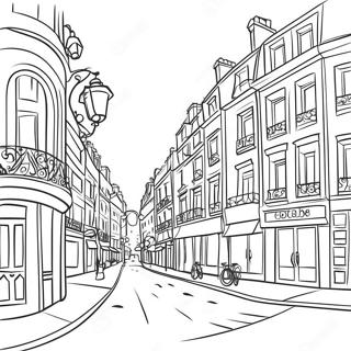 Charming Paris Street Scene Coloring Page 7147-5811