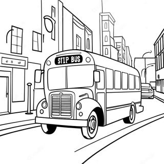 Colorful City Bus Driving Through Town Coloring Page 71494-57294