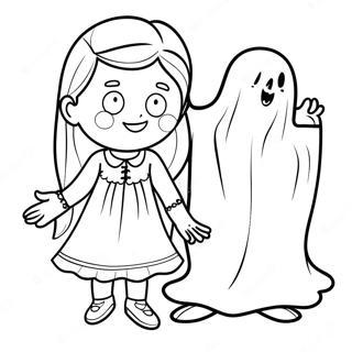 Molly Mcgee With A Spooky Ghost Coloring Page 71544-57338