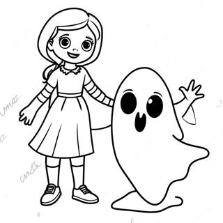 Molly Mcgee With A Spooky Ghost Coloring Page 71544-57340