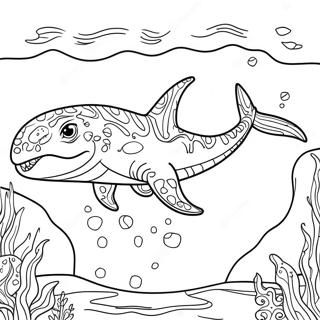 Mosasaurus Swimming In The Ocean Coloring Page 7156-5824