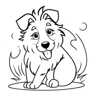 Playful Collie Puppy Coloring Page 71594-57370