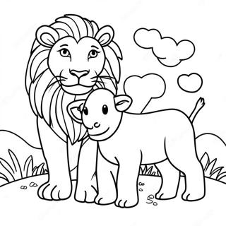 Lion And Lamb Coloring Page 71603-57374