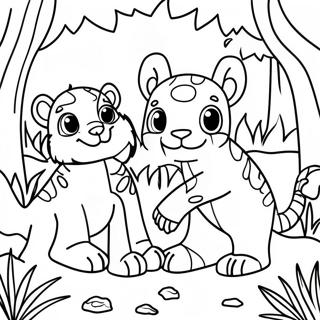 Jungle Camouflage Animals Coloring Page 71624-57396