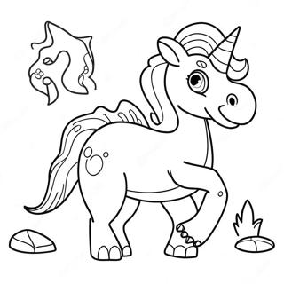 Magical Unicorn Dinosaur Adventure Coloring Page 71644-57412