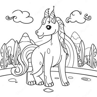 Whimsical Fantasy Scene Coloring Page 71674-57445