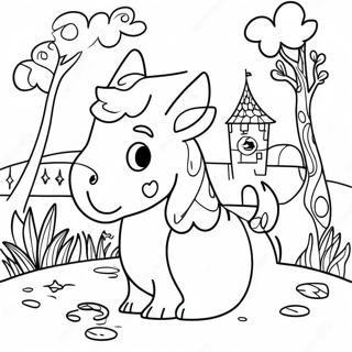 Whimsical Fantasy Scene Coloring Page 71674-57448