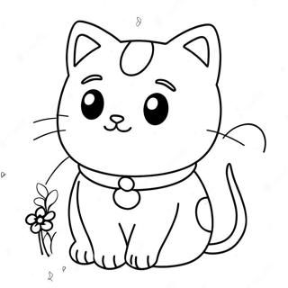 Kawaii Cute Cat Coloring Page 71693-57442