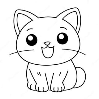 Kawaii Cute Cat Coloring Page 71693-57443