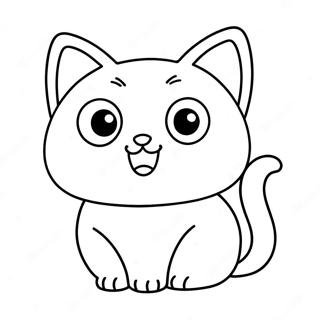 Adorable Kawaii Cat With Big Eyes Coloring Page 71694-57449