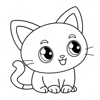 Adorable Kawaii Cat With Big Eyes Coloring Page 71694-57450