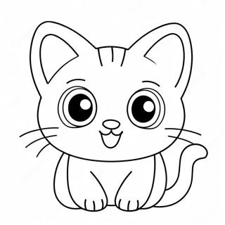 Adorable Kawaii Cat With Big Eyes Coloring Page 71694-57451