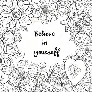 Believe In Yourself Motivational Quote Coloring Page 71713-57462