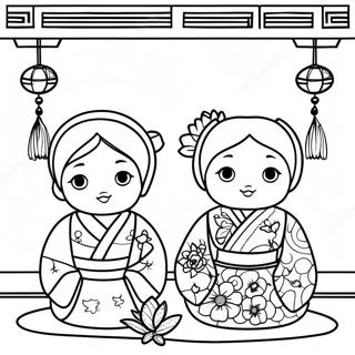 Beautiful Hinamatsuri Dolls Coloring Page 71724-57475