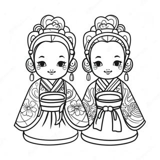 Beautiful Hinamatsuri Dolls Coloring Page 71724-57476