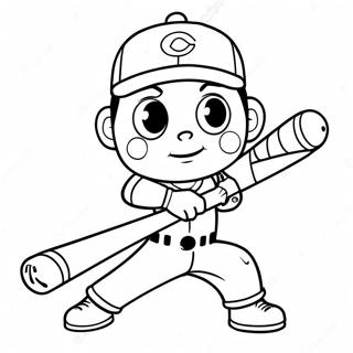 Cool Steve With Baseball Bat Coloring Page 71744-57490