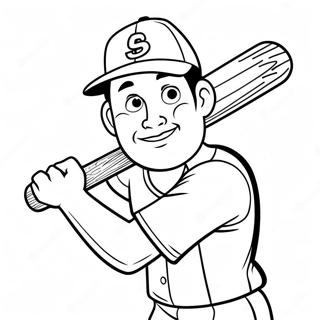 Cool Steve With Baseball Bat Coloring Page 71744-57492