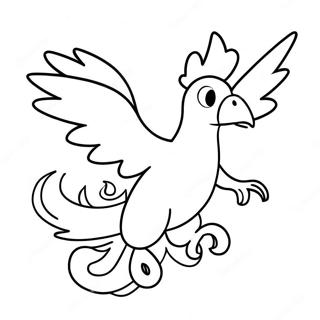 Fiery Moltres Flying Coloring Page 71774-57509