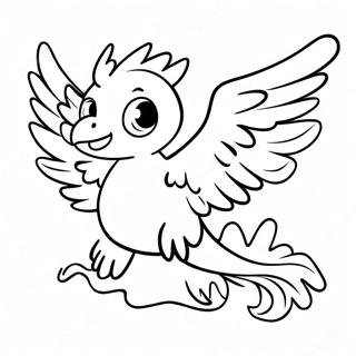 Fiery Moltres Flying Coloring Page 71774-57510