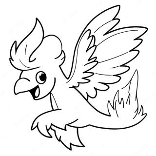 Fiery Moltres Flying Coloring Page 71774-57511