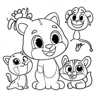 Funny Talking Tom With Friends Coloring Page 7177-5977