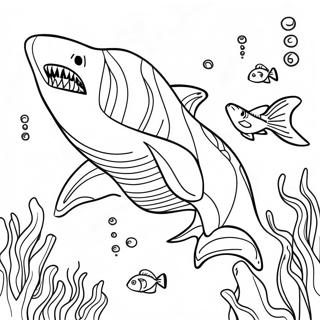 Fierce King Shark Underwater Coloring Page 71784-57524