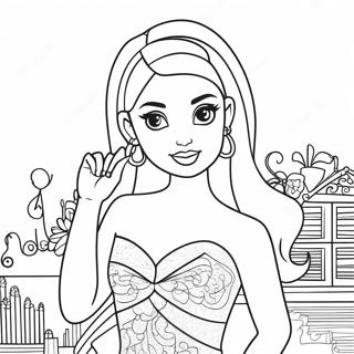 Barbie In A Sparkly Dress Coloring Page 71794-57529