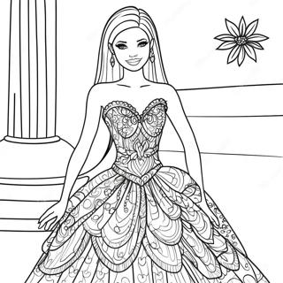 Barbie In A Sparkly Dress Coloring Page 71794-57530