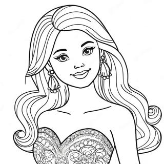 Barbie In A Sparkly Dress Coloring Page 71794-57531