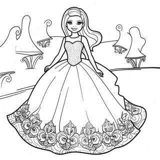 Barbie In A Sparkly Dress Coloring Page 71794-57532