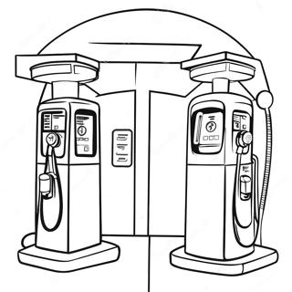 Gas Station Coloring Pages