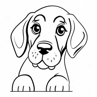 Playful Bloodhound Puppy Coloring Page 71824-57553