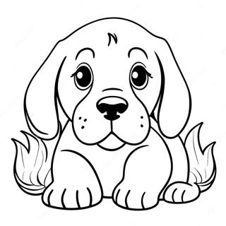 Playful Bloodhound Puppy Coloring Page 71824-57555