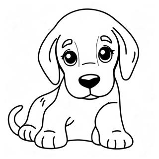 Playful Bloodhound Puppy Coloring Page 71824-57556