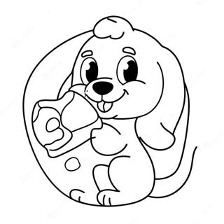 Cute Pluto With A Bone Coloring Page 7187-5841