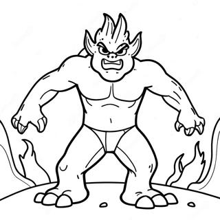 Fiery Lava Monster In Action Coloring Page 71904-57623