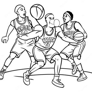 Harlem Globetrotters Players In Action Coloring Page 71914-57627