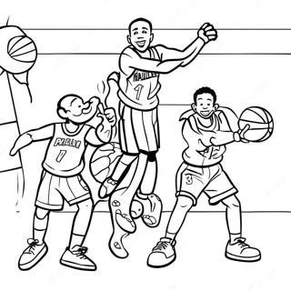 Harlem Globetrotters Players In Action Coloring Page 71914-57628