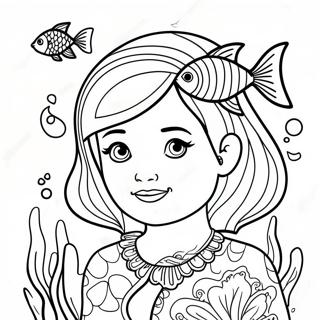 Deema With Colorful Fish Coloring Page 71924-57634