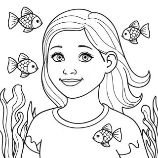 Deema With Colorful Fish Coloring Page 71924-57635