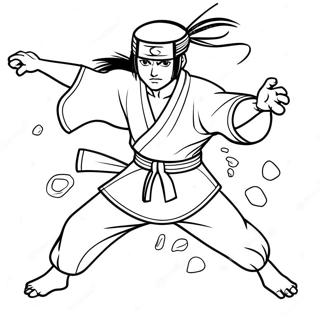 Neji In A Dynamic Fighting Pose Coloring Page 71934-57641