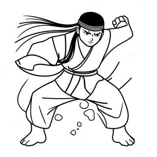 Neji In A Dynamic Fighting Pose Coloring Page 71934-57642