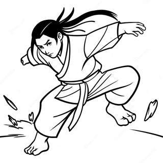 Neji In A Dynamic Fighting Pose Coloring Page 71934-57643