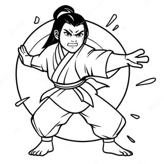 Neji In A Dynamic Fighting Pose Coloring Page 71934-57644